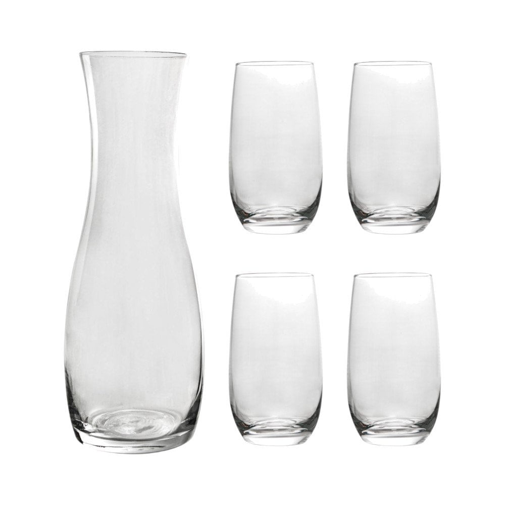 Set de Vidrio con Jarra de 1.4 L y 4 Vasos Altos de 13.2 Oz Transparente