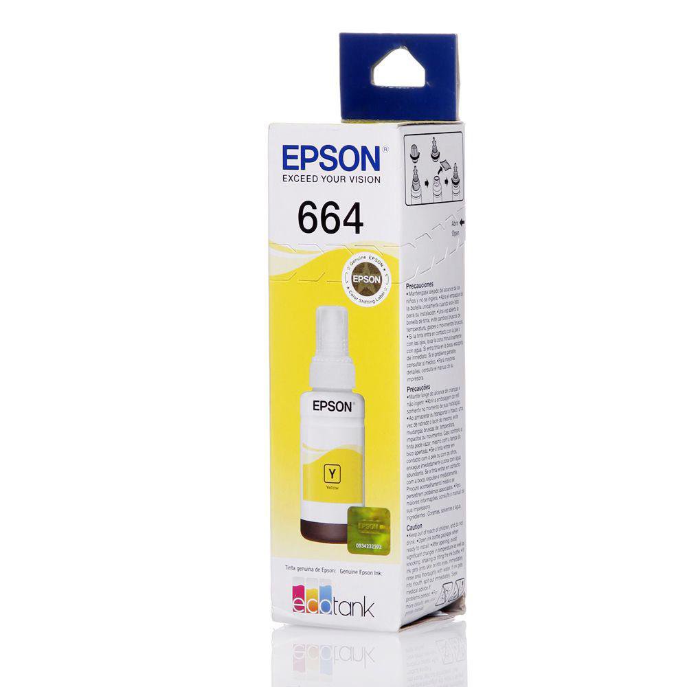 Tinta Epson T664420 Amarilla de 70 mL para Impresoras EcoTank Compatibles