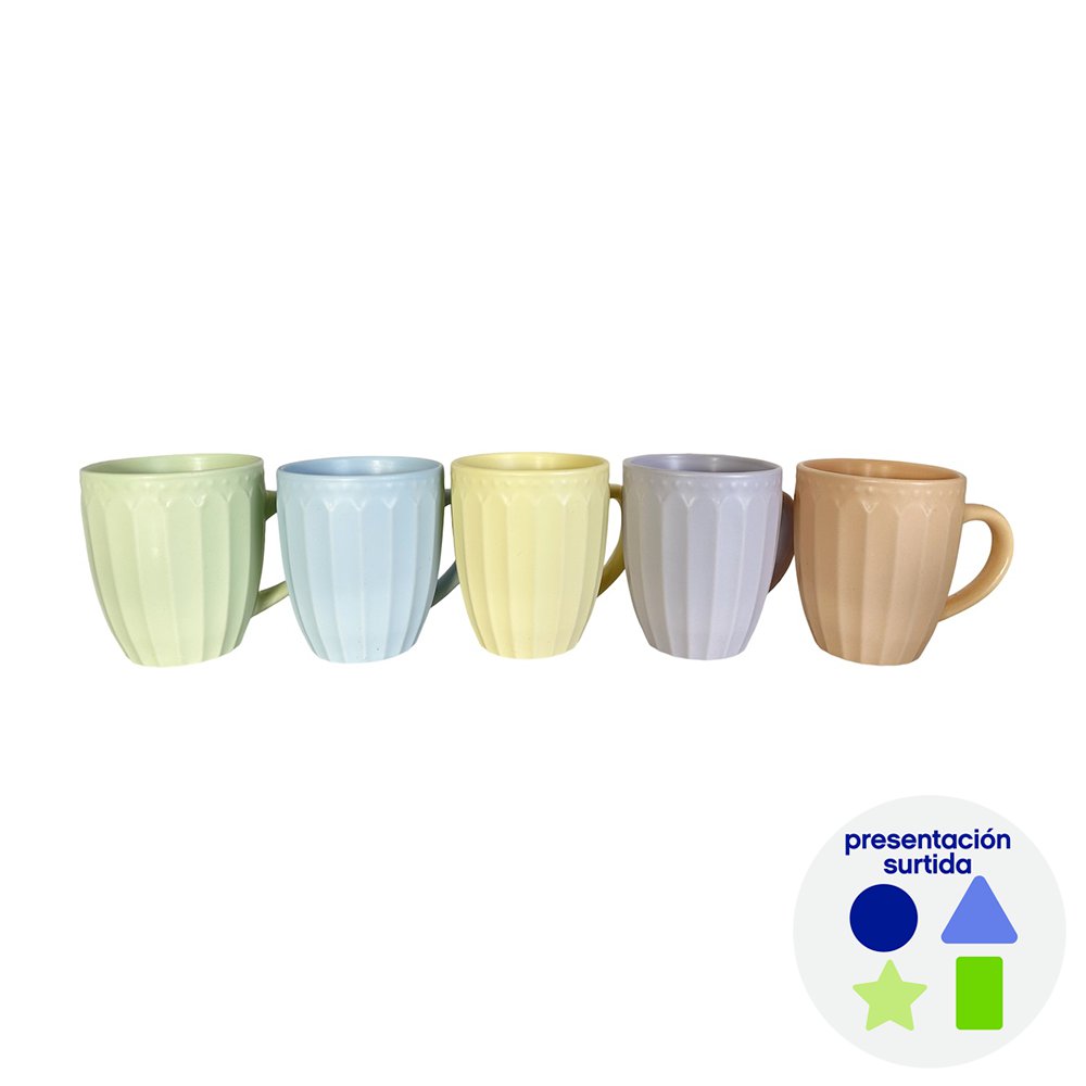 Taza de Cerámica Gres Fiorella Perlado de 11.7 oz Color Surtido Taza Perlada de Cerámica F…