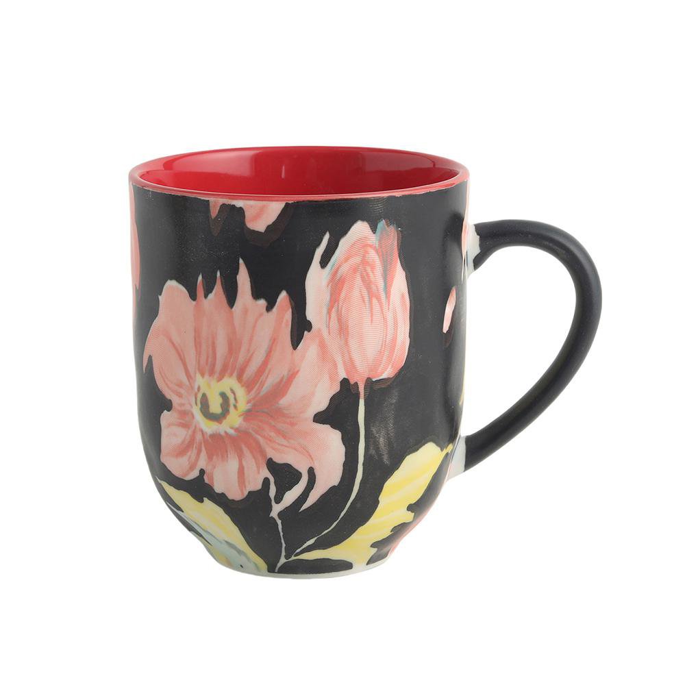 Set de 4 Tazas de Cerámica de 13.5 oz Color Negro