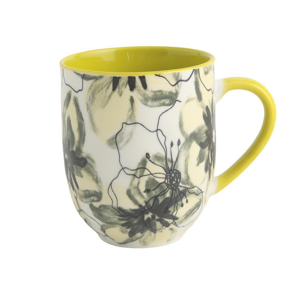 Set de 4 Tazas de Cerámica de 13.5 oz Color Verde Set de 4 Pocillos de Cerámica con Diseño…