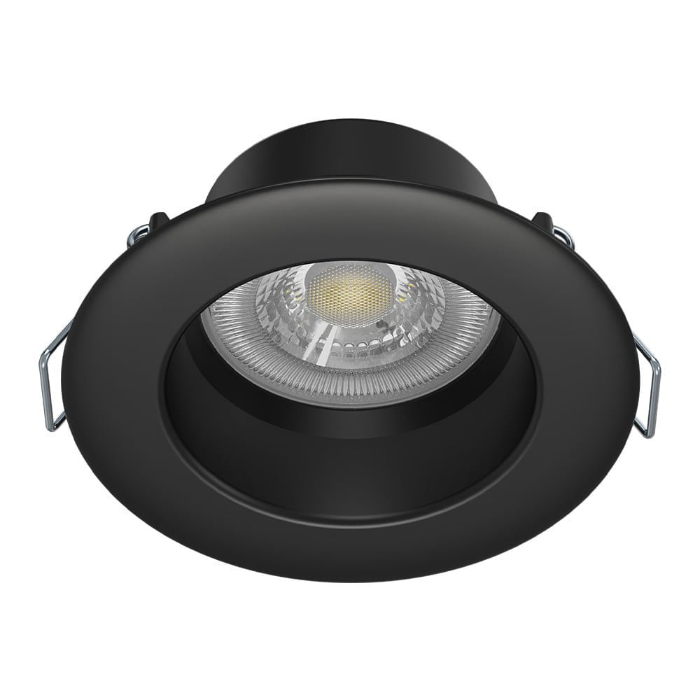 Ojo de Buey LED Empotrable de 4 W Luz Cálida Multivoltaje No Atenuable Color Negro