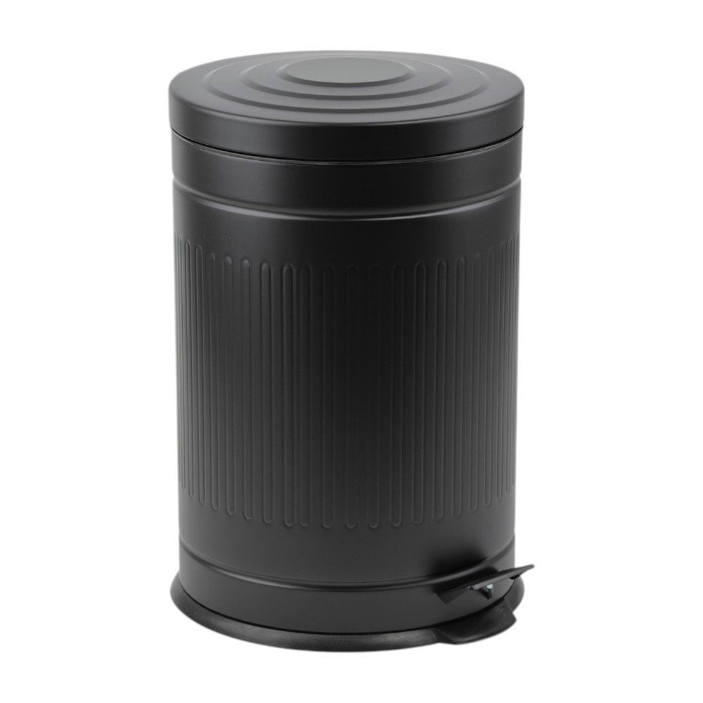 Basurero Metálico Clásico con Pedal y Tapa de 20 Litros Color Negro Mate