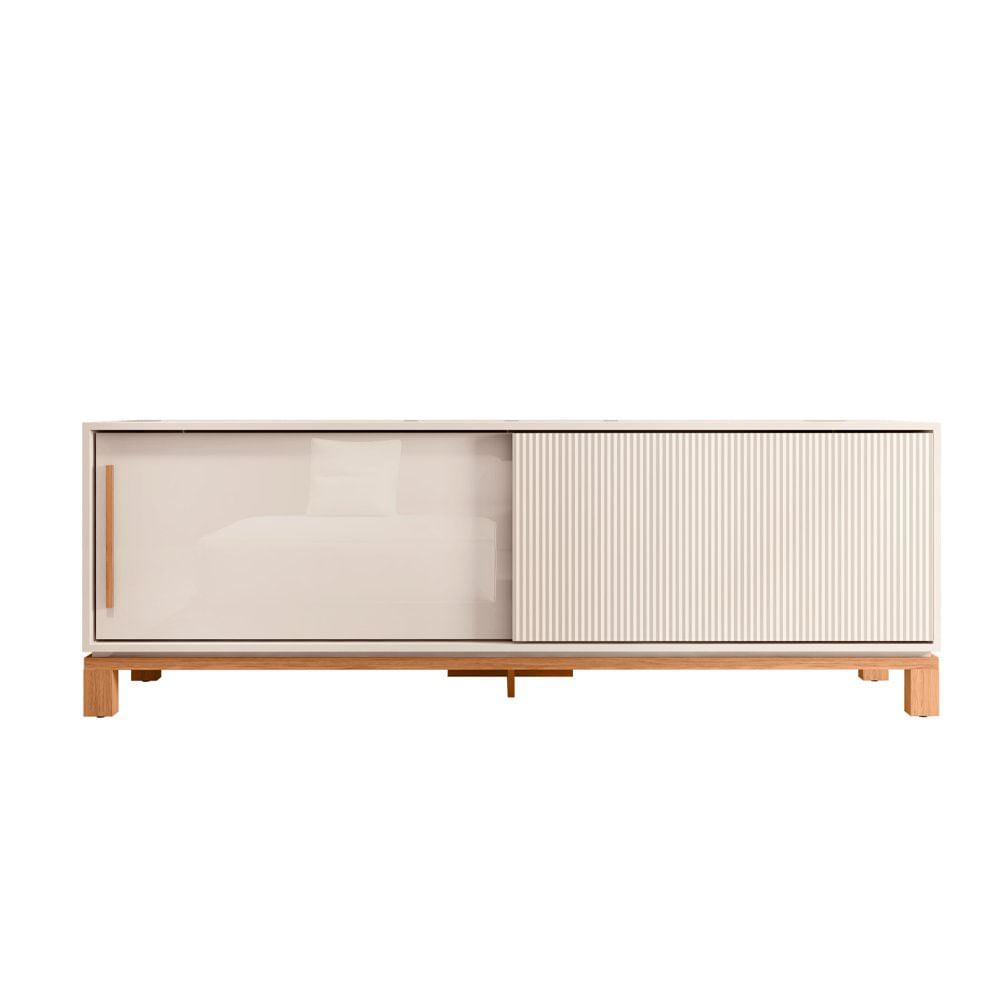 Mueble para TV de hasta 65" Mondrian de 179.4 cm con Puerta Corrediza Beige y Madera