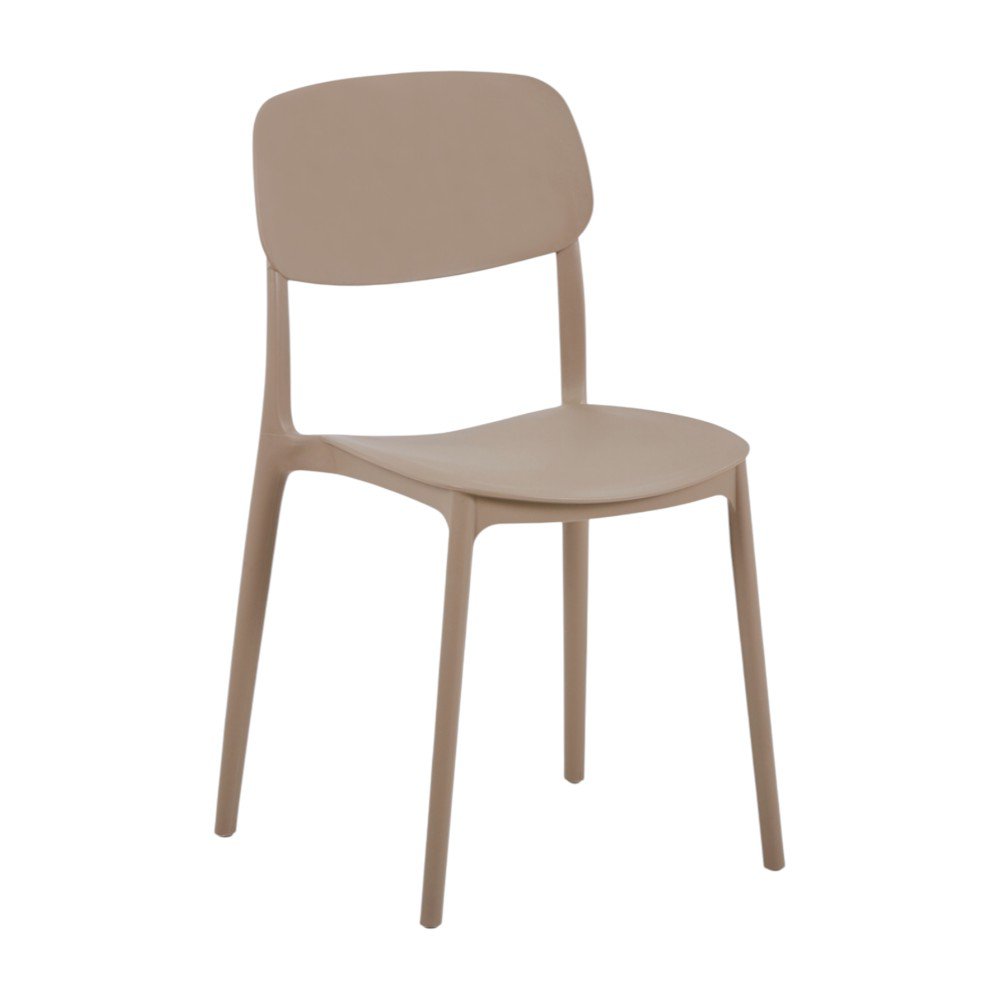 Silla Apilable de Plástico para Exteriores Greg 38.5 x 50 x 79 cm Color Café