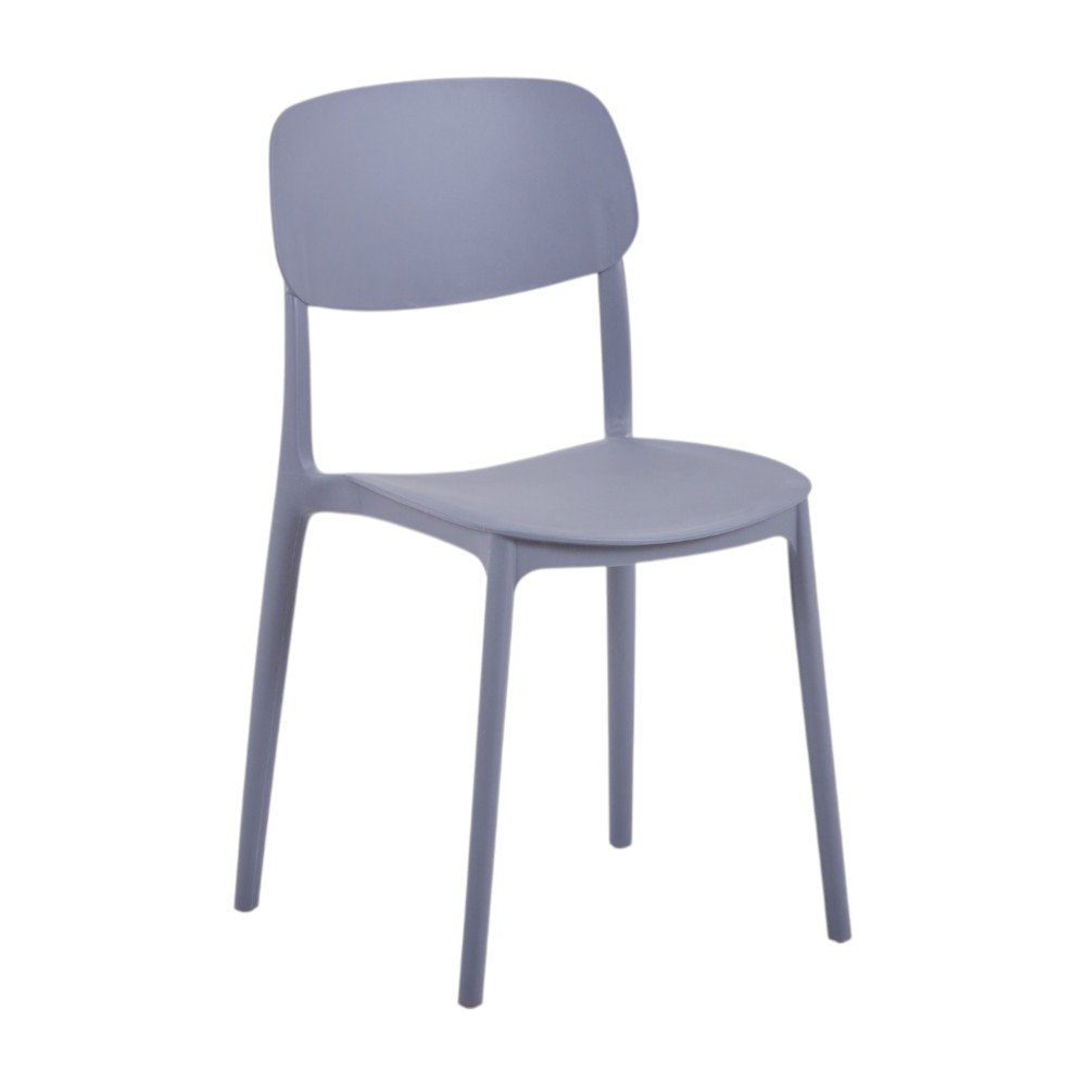 Silla Apilable de Plástico Greg 38.5 x 50 x 79 cm Color Gris