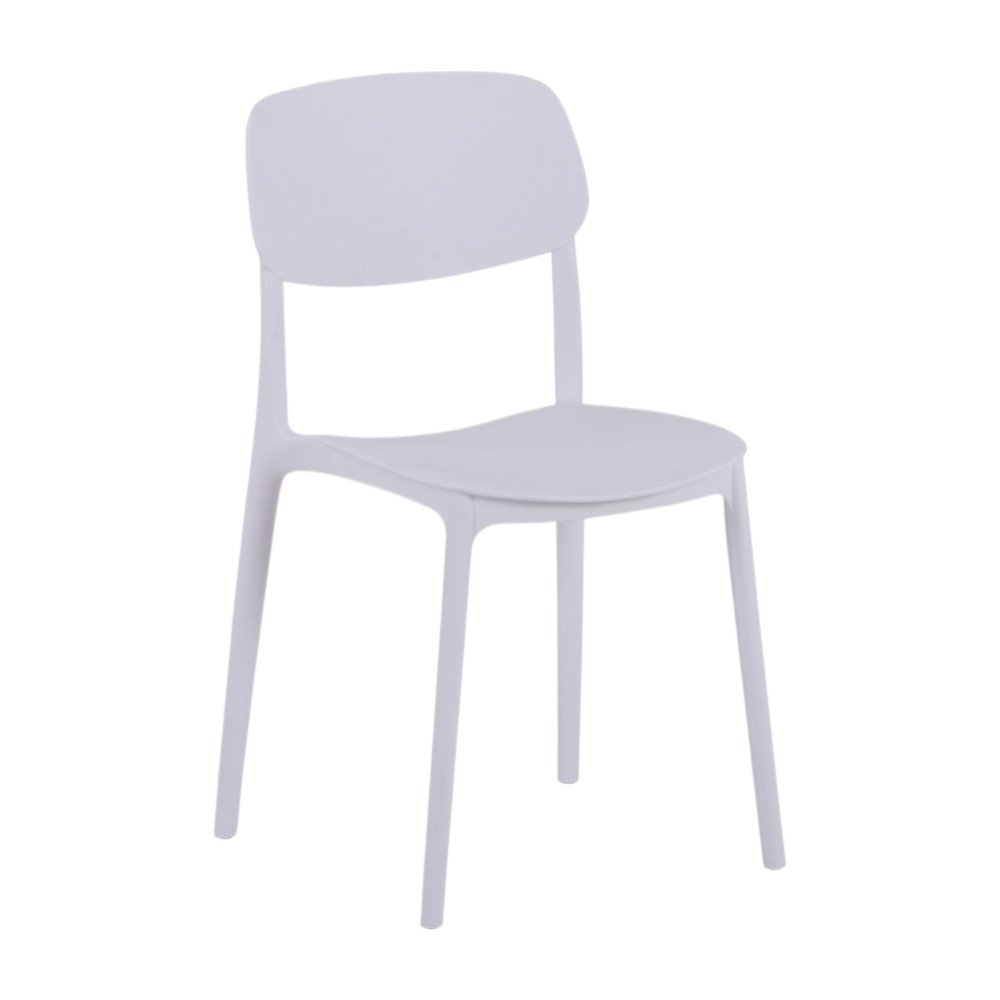 Silla Apilable de Plástico Greg 38.5 x 50 x 79 cm Color Blanco