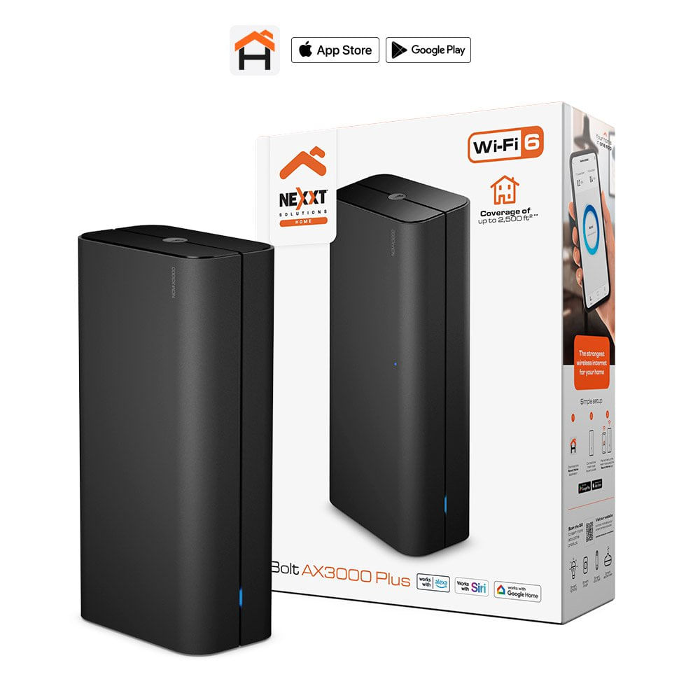 Router Mesh Nexxt Bolt AX3000 Plus 2 Pzas Negro