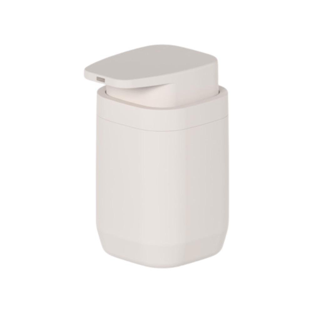 Jabonera con Dosificador de Plástico Color Beige Diseño Cuadrado