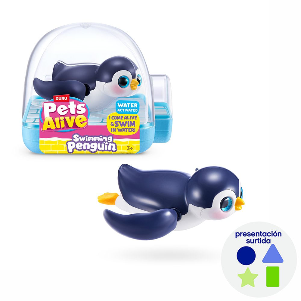 Figura de Mascota Acuática Pets Alive Pingüino Nadador Activado por Agua - Presentación Su…