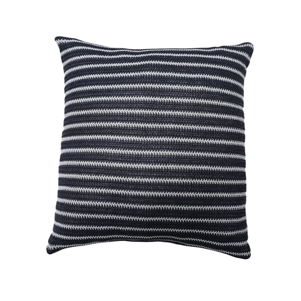 Cojín Relleno Cuadrado 45 x 45 Cm Tejido Color Azul y Blanco Diseño Líneas Horizontales Co…