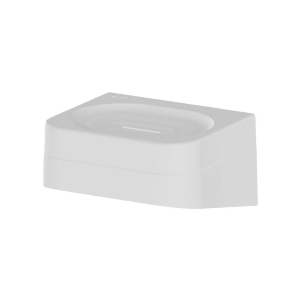 Jabonera de Pared Adhesiva con Drenaje para Baño y Regadera Color Blanco