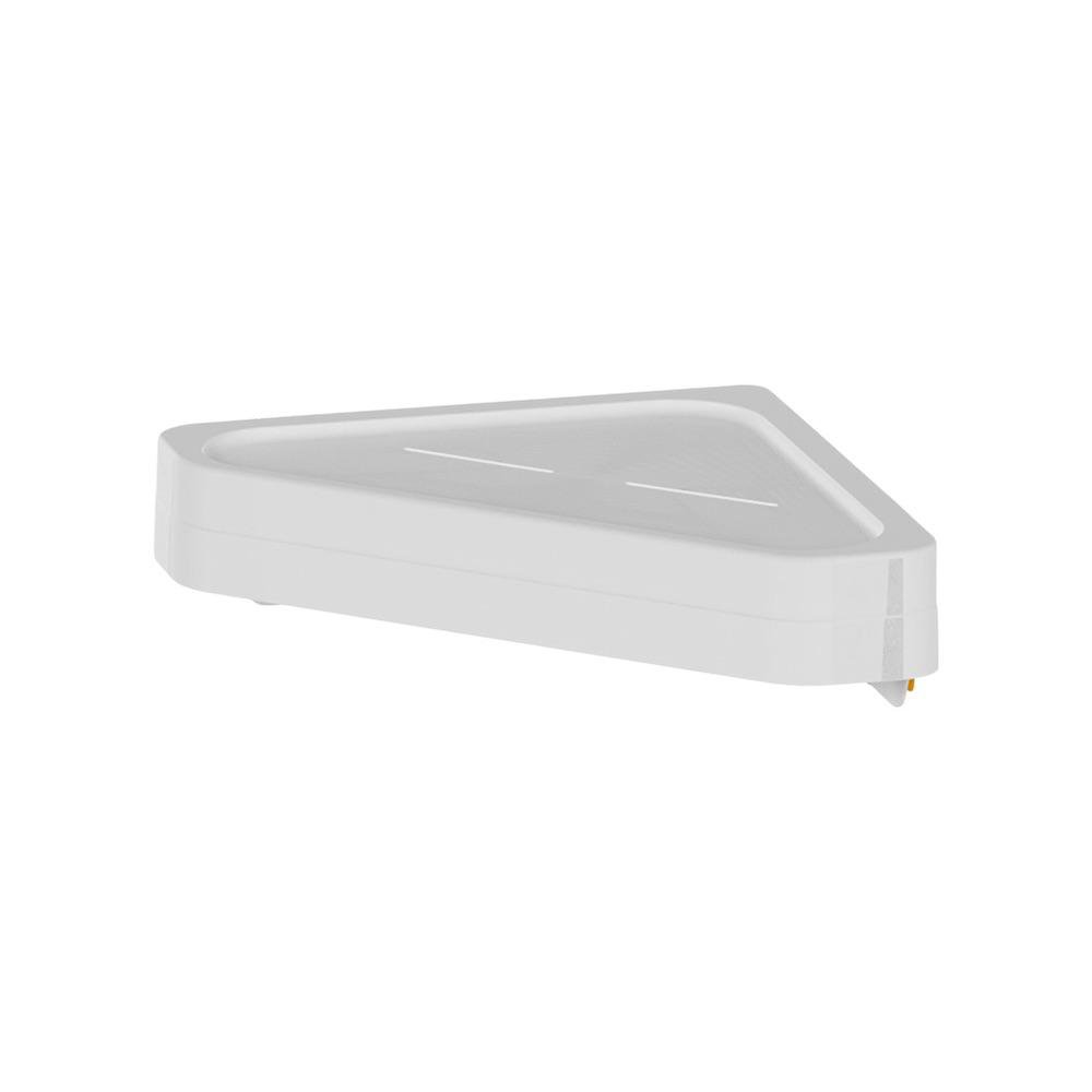 Estante Esquinero de Pared de Plástico con Adhesivo Color Blanco