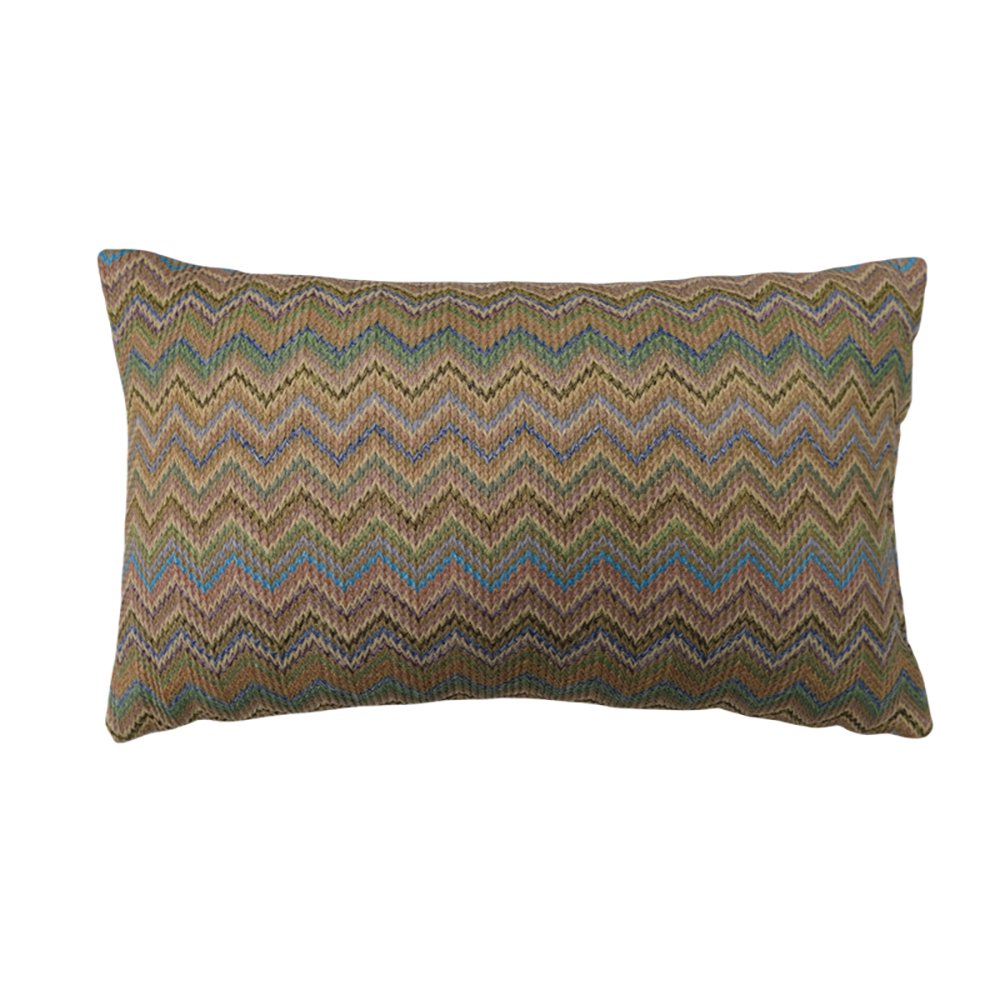 Cojín Relleno Rectangular 50 x 30 Cm Tejido con Diseño Zigzag Multicolor Cojín Relleno 50…