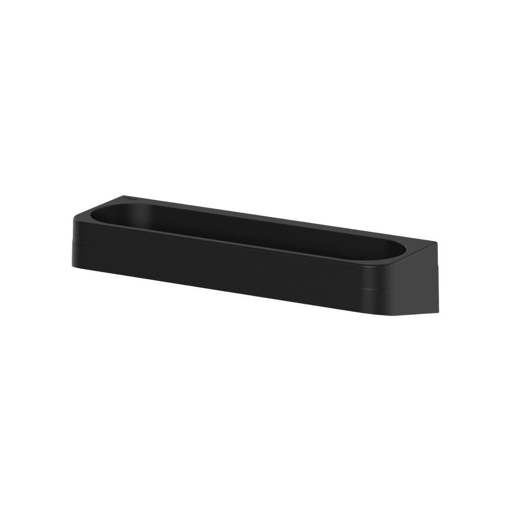 Estante de Pared Horizontal Plástico con Adhesivo Negro para Baño o Cocina