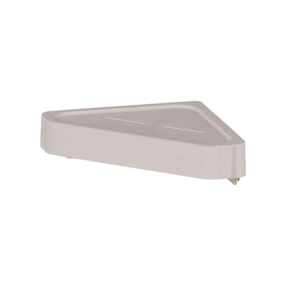 Estante Esquinero de Pared Plástico con Adhesivo Color Beige para Baño