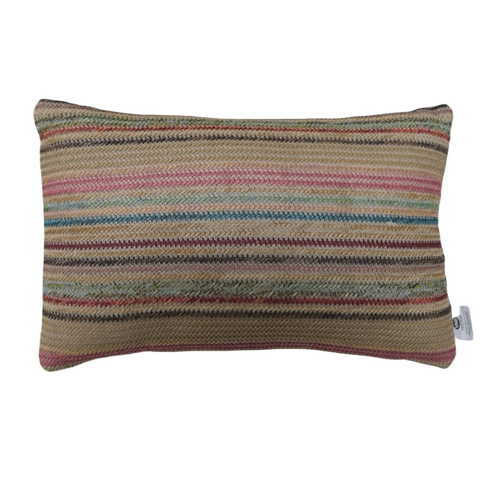 Cojín Relleno 50 x 30 cm Material Tejido Multicolor Diseño Rayas Horizontales