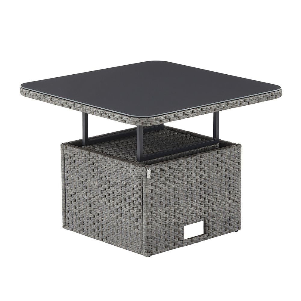 Mesa de Exterior Ajustable Drios de 90 x 90 x 70 cm Color Gris Oscuro
