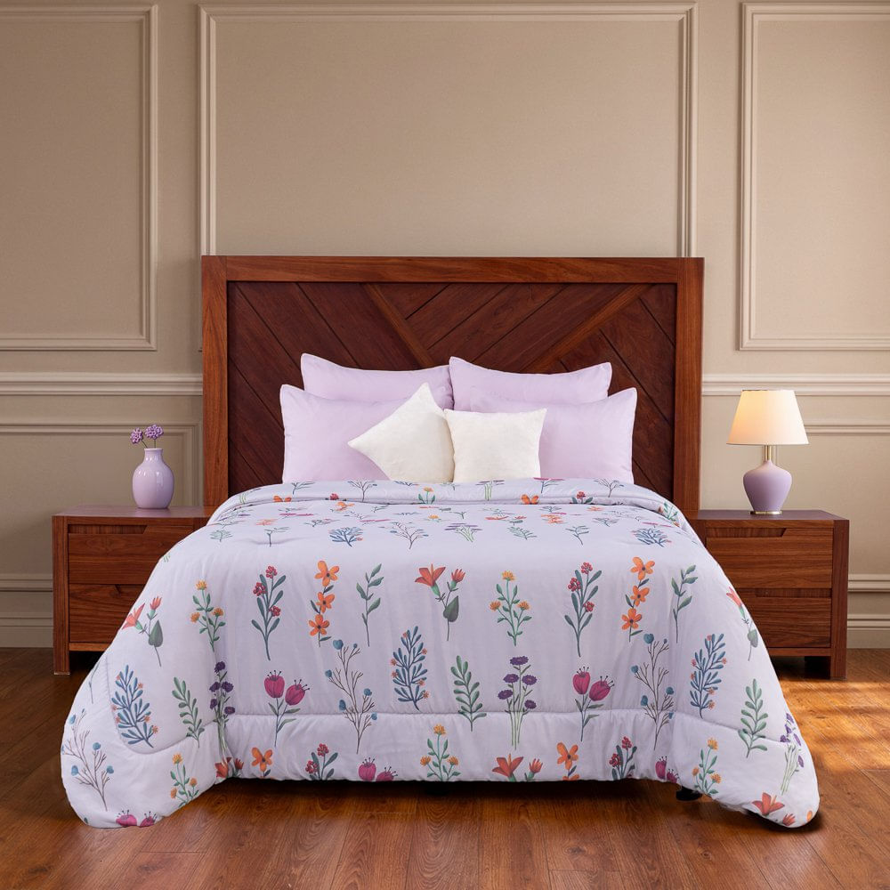 Set de Edredón Fleur de 7 Piezas Tamaño King Diseño Floral Suave