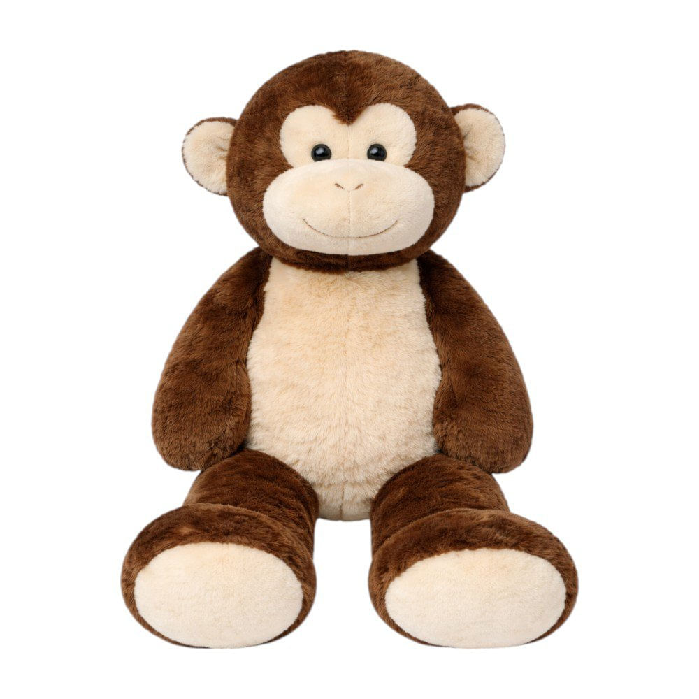 Peluche de Mono Grande Café de 100 Cm Peluche de Mono Grande Textura Afelpada Suave Color Café y Beige de 100 Cm
