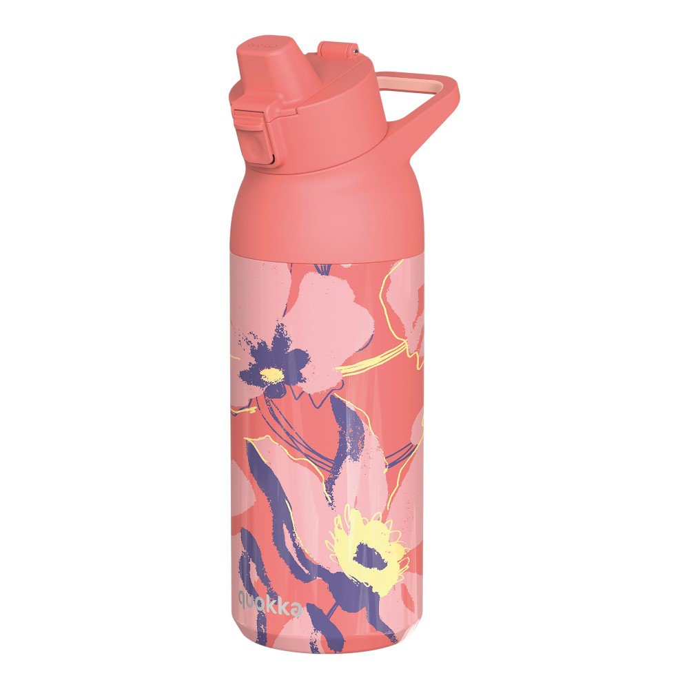 Botella Térmica de Acero Inoxidable de 700 mL con Boquilla Abatible Estampado Floral Coral