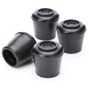 4 Tacos De Caucho De 3/4 Plg Negro