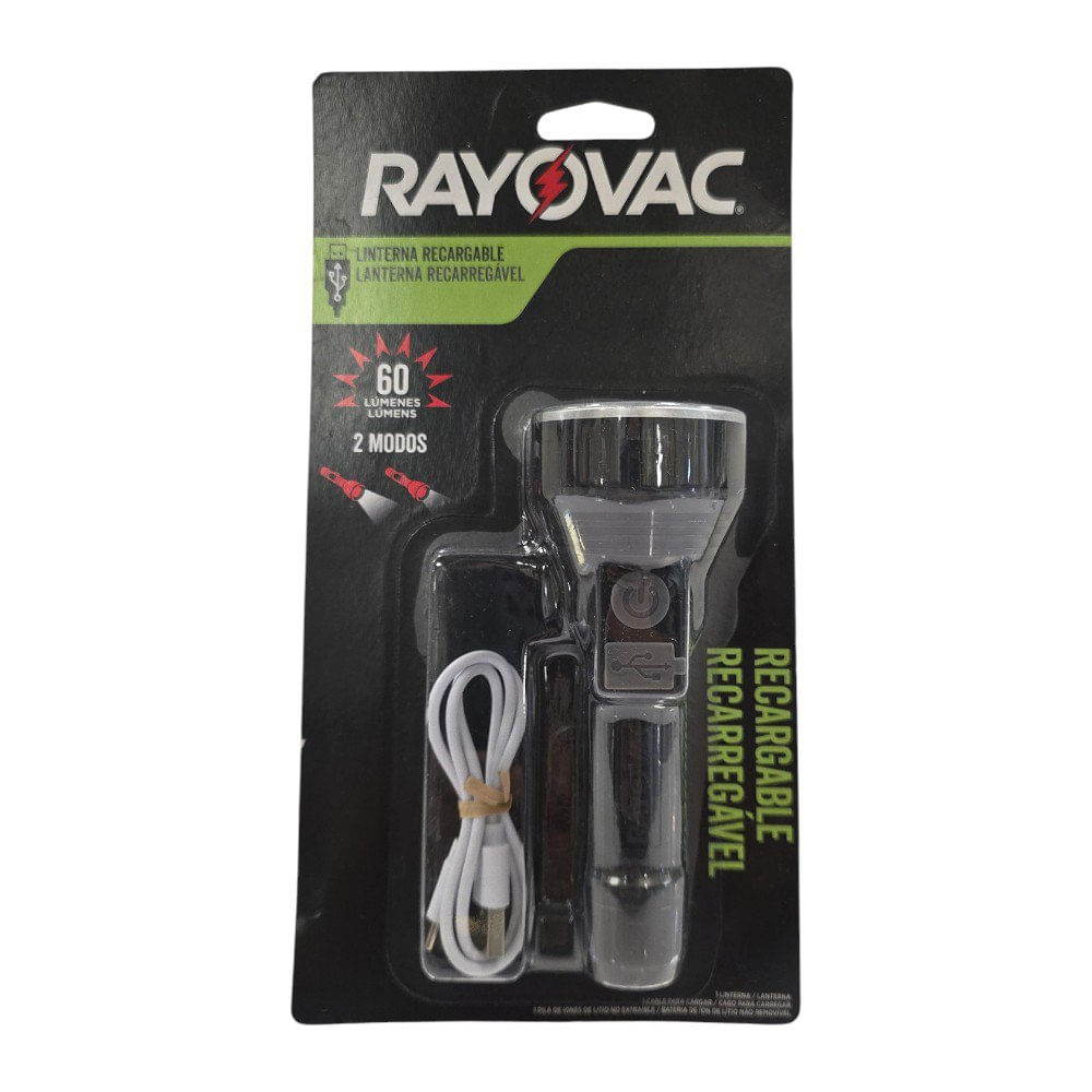 Linterna Recargable de 60 Lúmenes con Cable USB