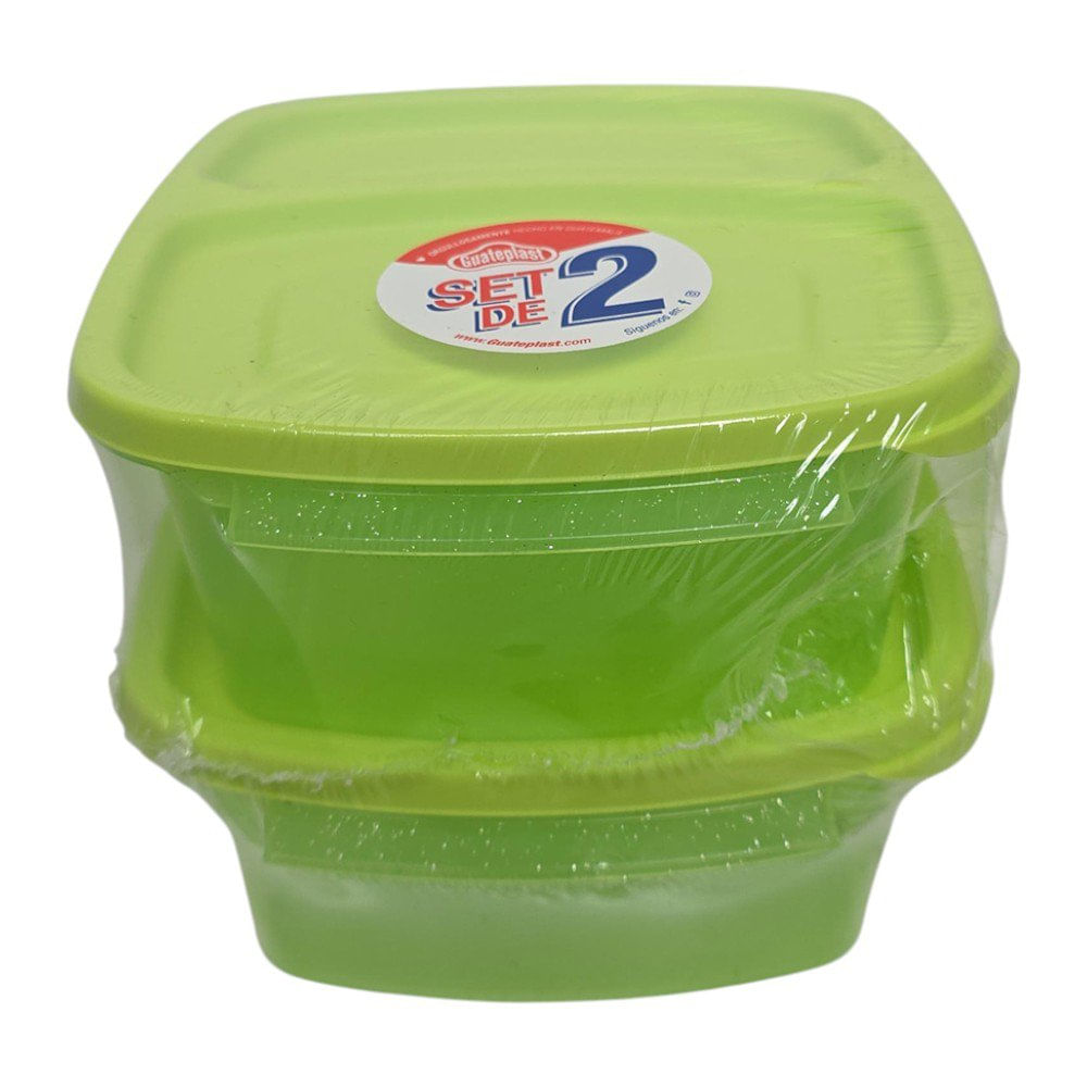 Set de 2 Recipientes Duo de 4 Tazas para Alimentos Color Verde