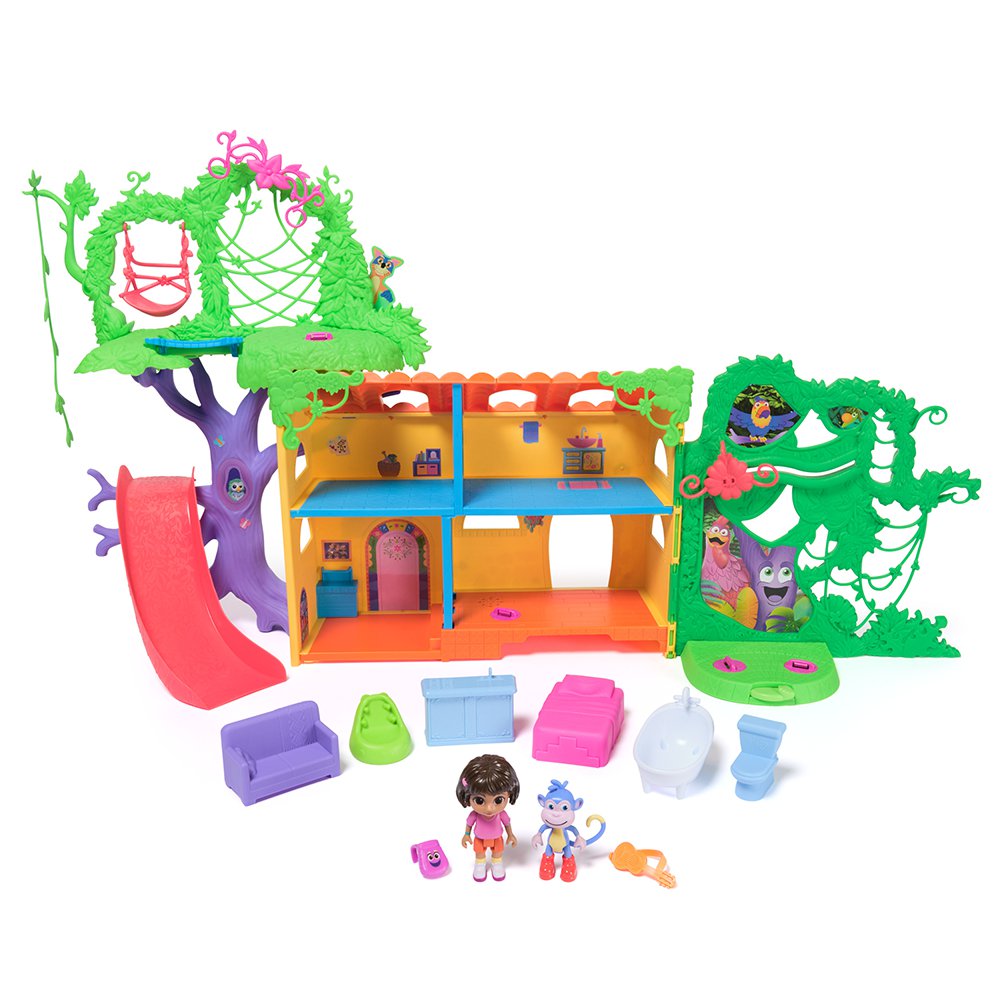 Set de Juego Dora Casita Selvática con 2 Figuras y 8 Accesorios con Sonidos 3+ Años Set Do…