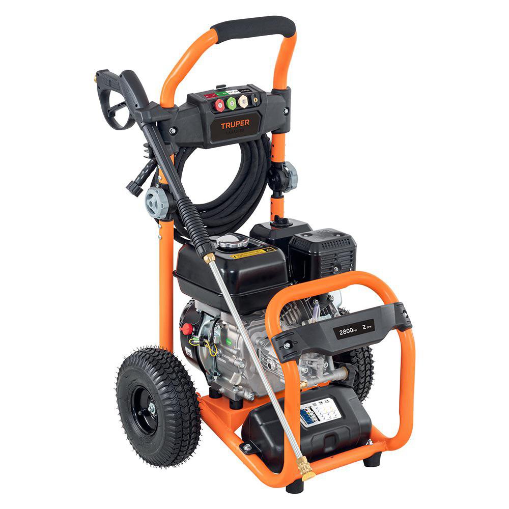 Hidrolavadora a Gasolina 2800 PSI con Motor de 4 Tiempos y Carro de Transporte