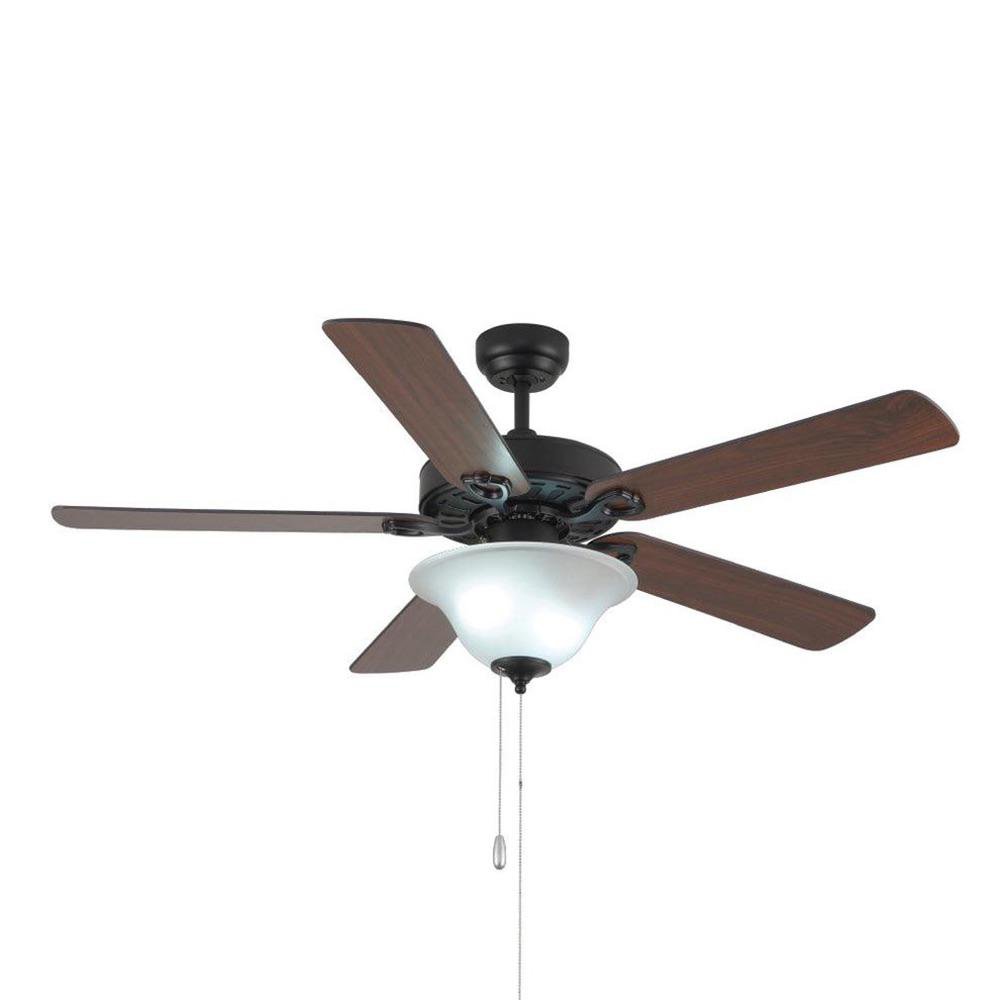 Ventilador de Techo con Luz de 52 Plg con 5 Aspas 48W Color Nogal