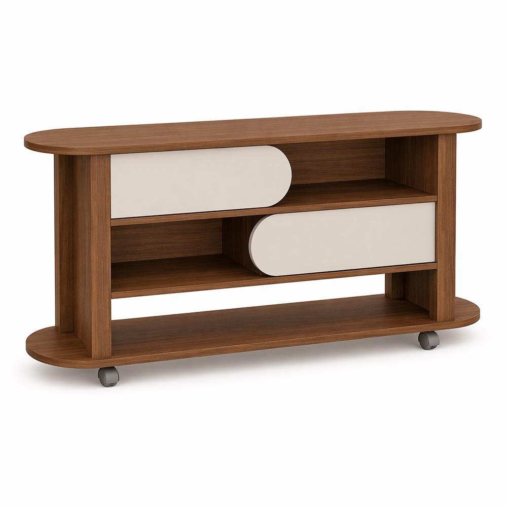 Mueble para TV de hasta 65 " Mundi de 150 x 40 x 65 cm Color Cedro y Crema
