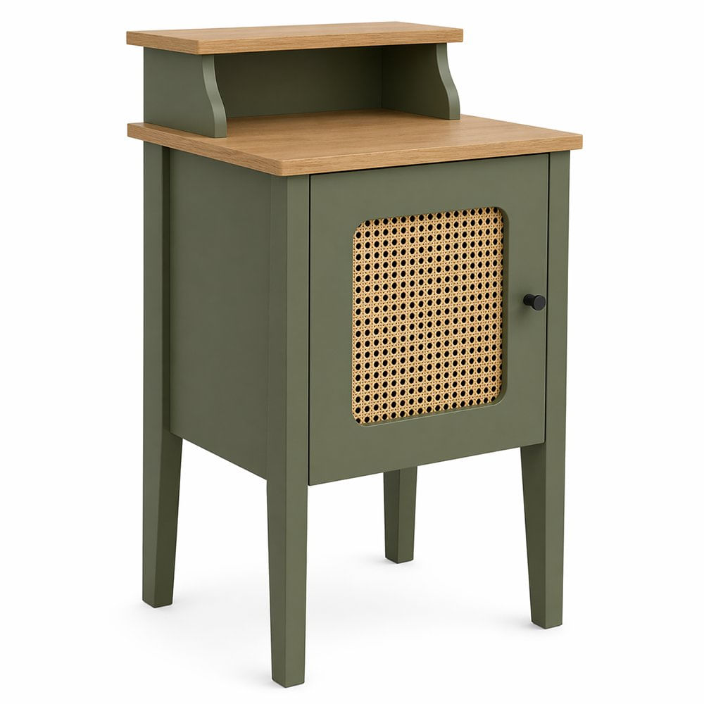 Mesa Auxiliar Charlotte de 43 x 36 x 73 cm con Puerta Reversible Color Roble Menta