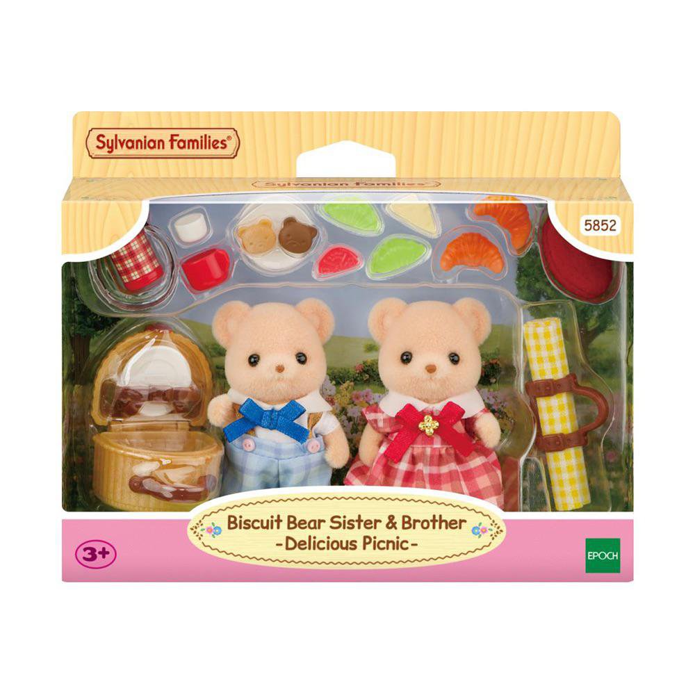 Set de Figuras Sylvanian Families Hermanos Oso Galleta Picnic Delicioso Set Hermanos Oso G…