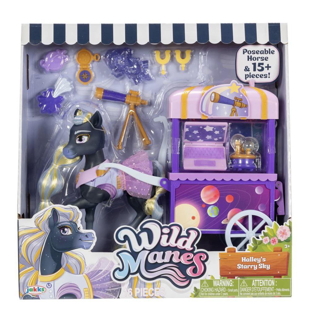 Set de Juego Wild Manes Halley's Starry Sky con Caballo y Carreta de 16 Piezas 3+ Años Set…