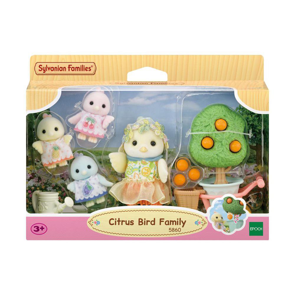Set de Figuras Sylvanian Families Familia Aves Cítricas con Árbol de Naranjas y Accesorios…
