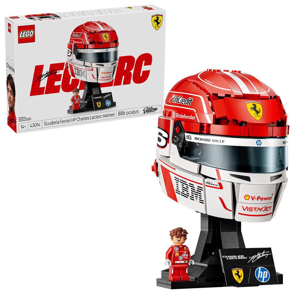 LEGO Editions Scuderia Ferrari Casco de Charles Leclerc #43014 de 886 Piezas