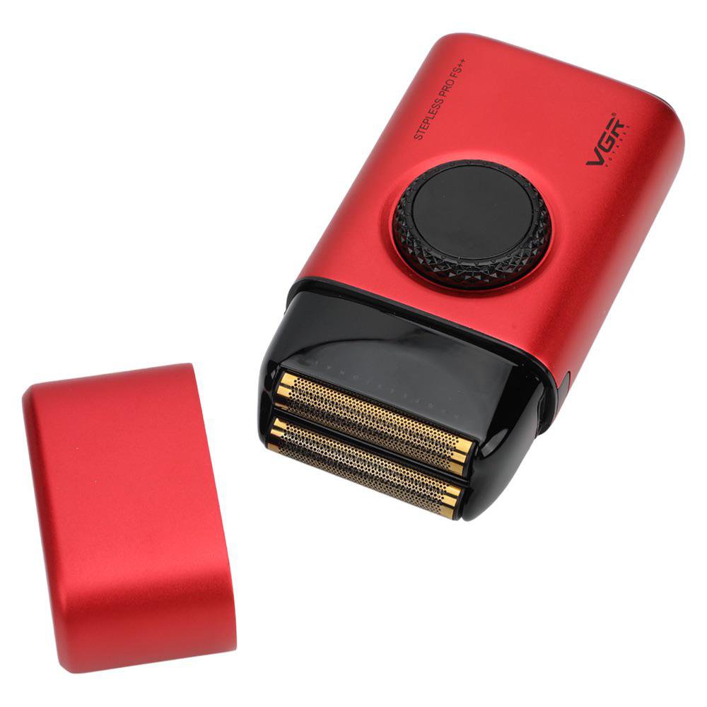 Rasuradora Profesional Inalámbrica de Láminas Dobles de Titanio con Pantalla LED Color Rojo