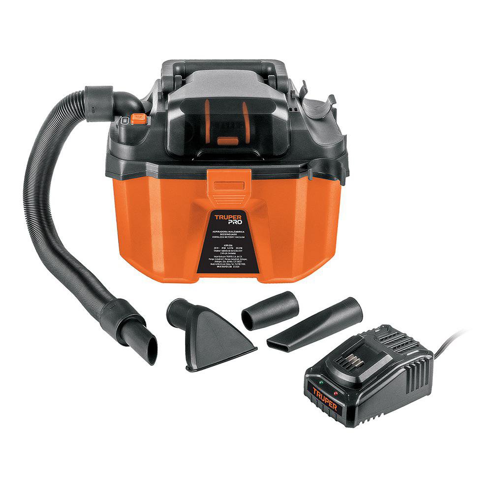 Aspiradora Inalámbrica Seco/Mojado de 2 Gal con Batería de 20 V para Polvo y Líquidos