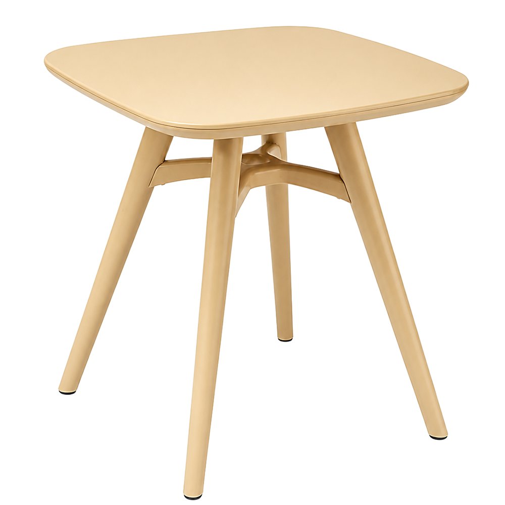 Mesa Cuadrada Naty de Plástico Resistente para Exterior 71 x 71 x 74 cm Color Blanco Crema