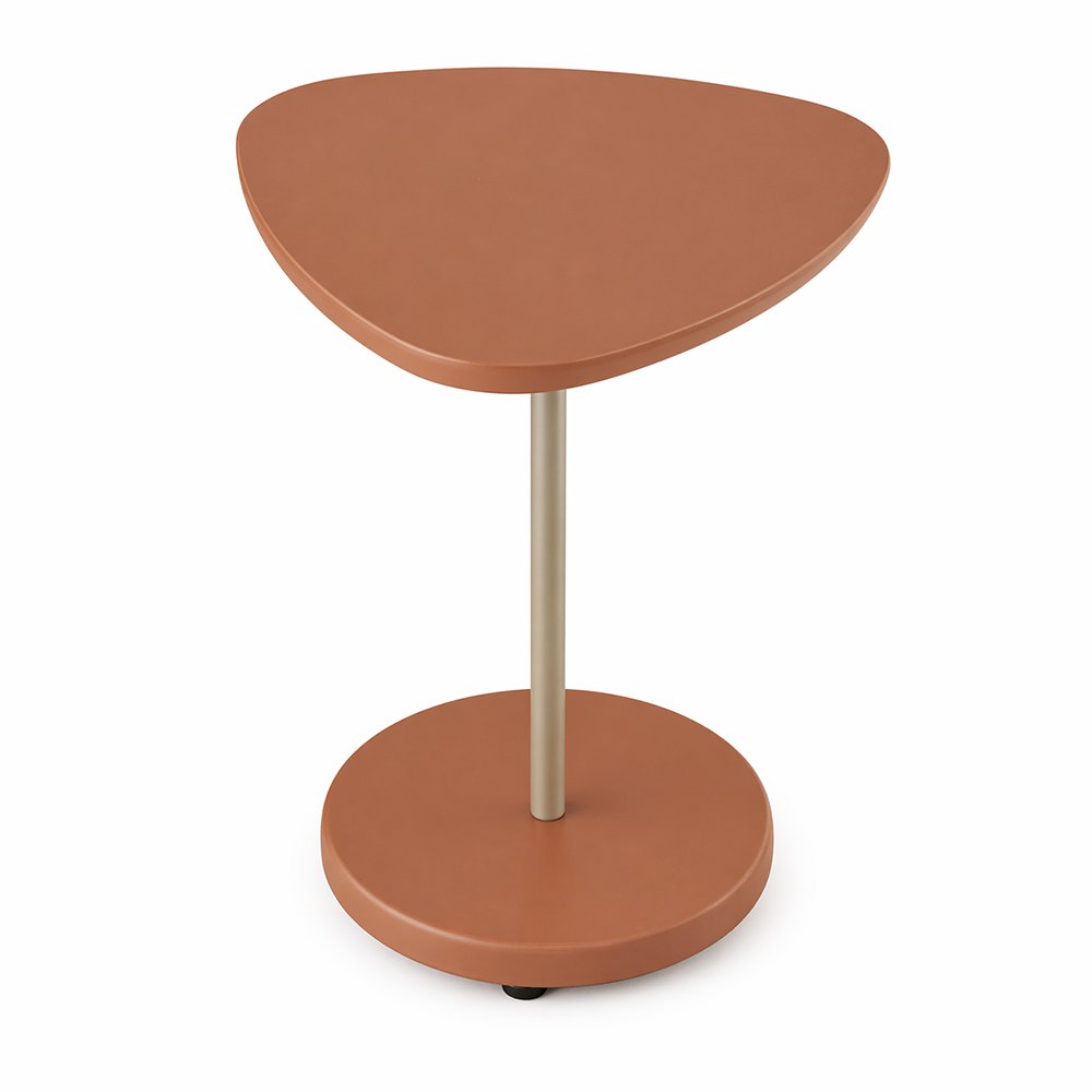 Mesa Auxiliar Alta Bel de 51 x 51 x 60 cm con Cubierta Triangular Redondeada Color Terraco…