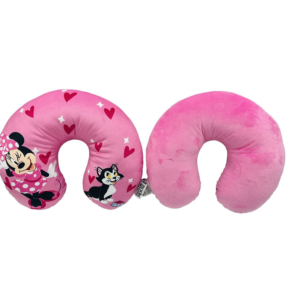 Cojín de Cuello Infantil Minnie Mouse para Viaje y Descanso Color Rosado