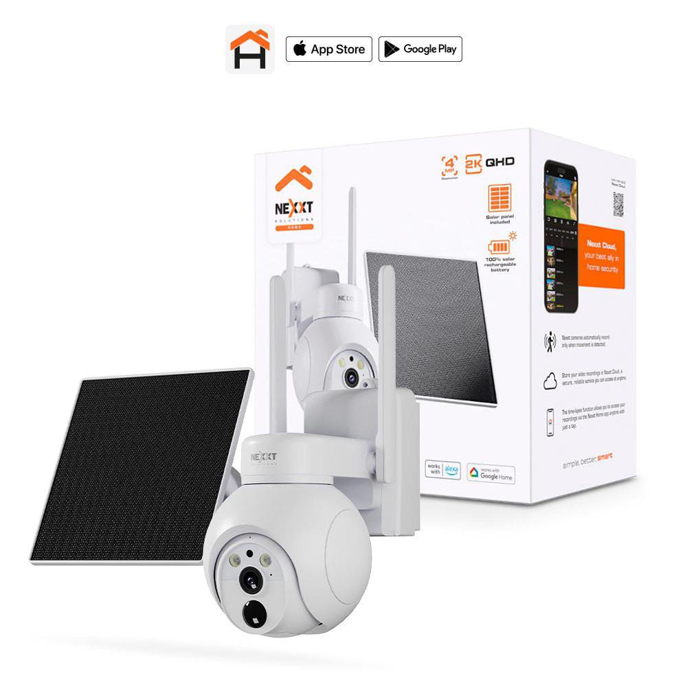 Cámara Inteligente Solar 4G-LTE PTZ Exterior 2K QHD Color Blanco