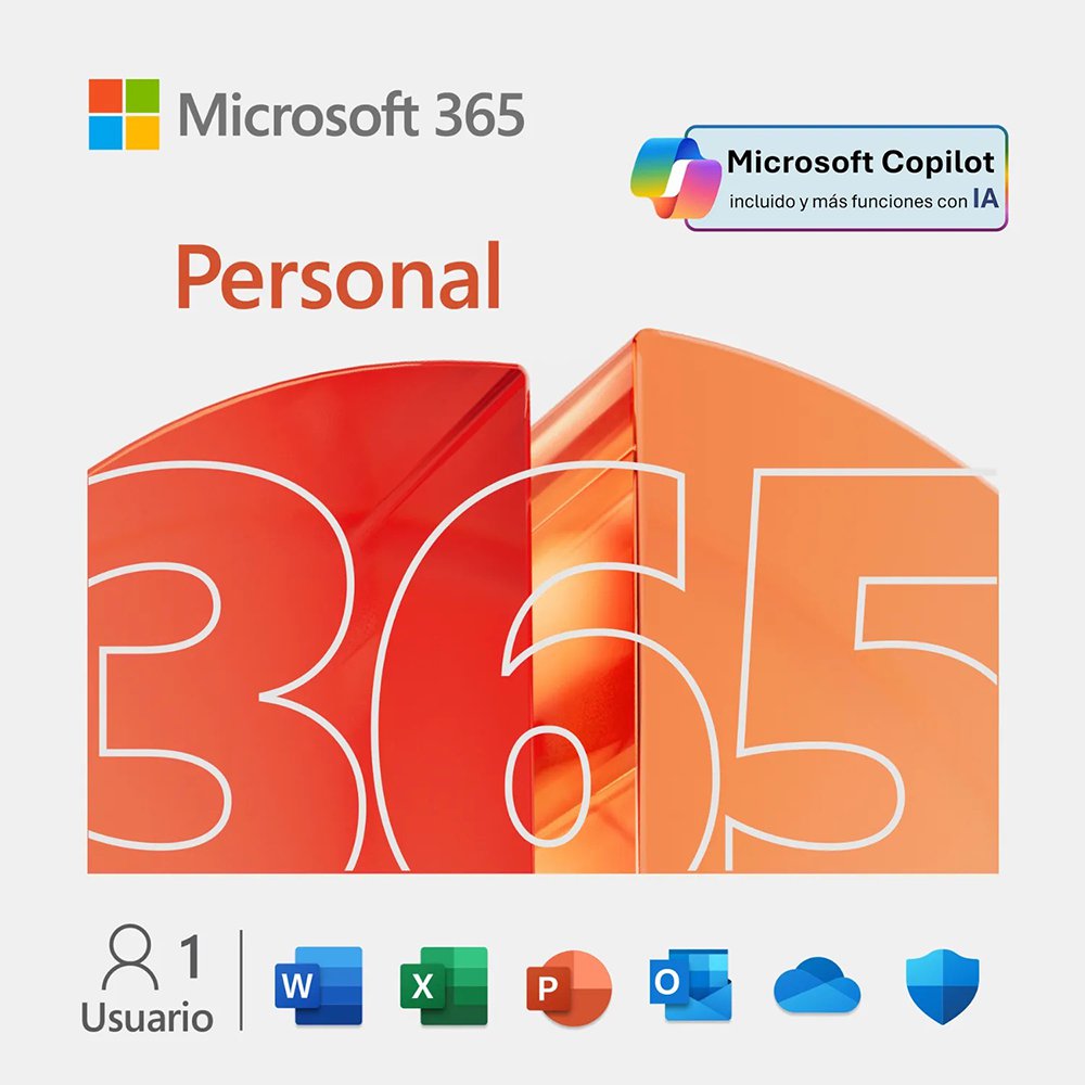 Microsoft 365 Personal Licencia Digital de 12 Meses para 1 Usuario