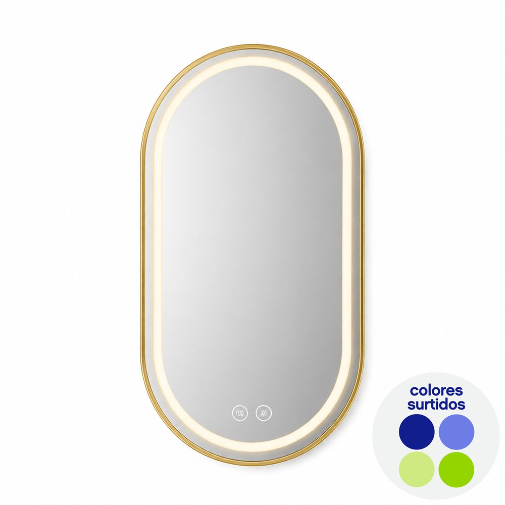 Espejo LED Ovalado con Luz Regulable 70 x 50 Cm Colores Surtidos