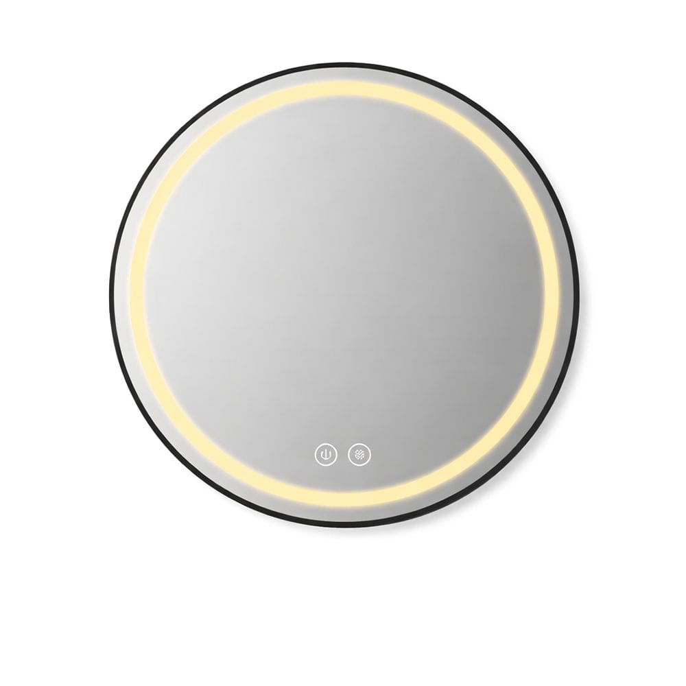Espejo LED Redondo de 60 cm Antiempañante con Luz Regulable para Pared