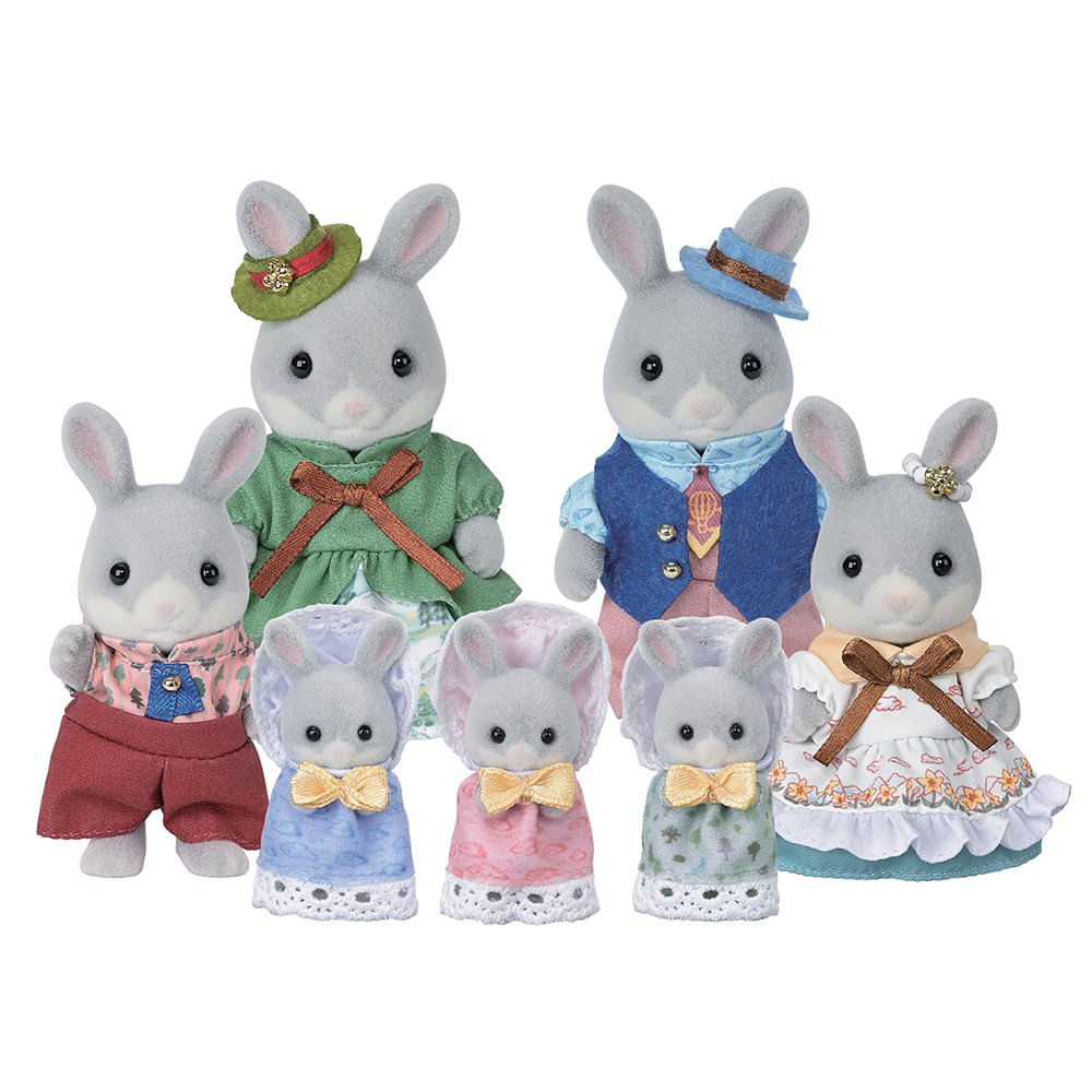 Set de Figuras Sylvanian Families 40 Aniversario Familia Conejo Cola de Algodón de 7 Pieza…