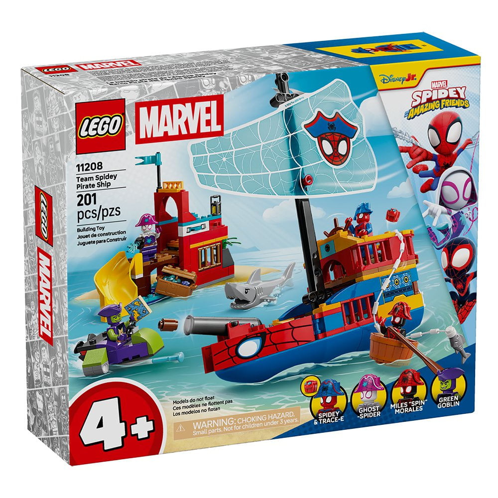 LEGO Marvel Spidey Barco Pirata del Equipo Spidey #11208 de 201 Piezas