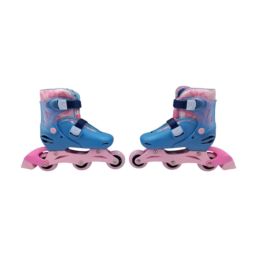 Patines en Línea 2 en 1 Ajustable Diseño de Stitch Talla 31-34 Color Azul y Rosado Patines…