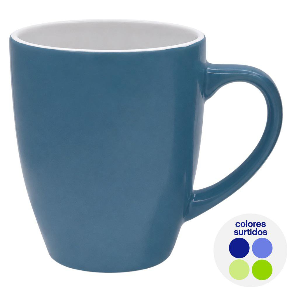 Taza de Gres Cerámico Stylish de 12 oz para Café o Té - Colores Surtidos
